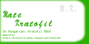 mate kratofil business card